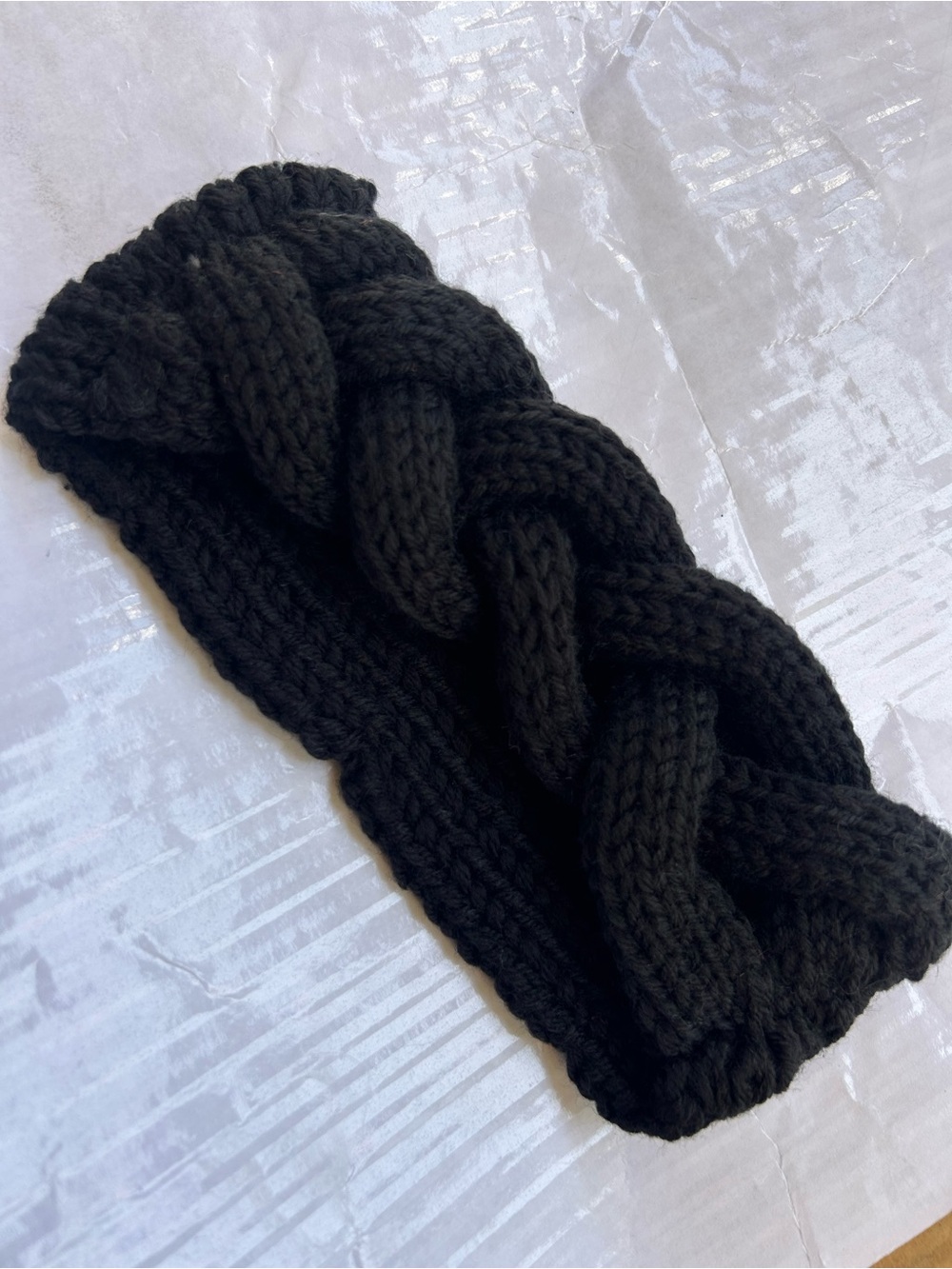 Black Knit Braided Headband - Women Accessories